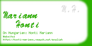 mariann honti business card